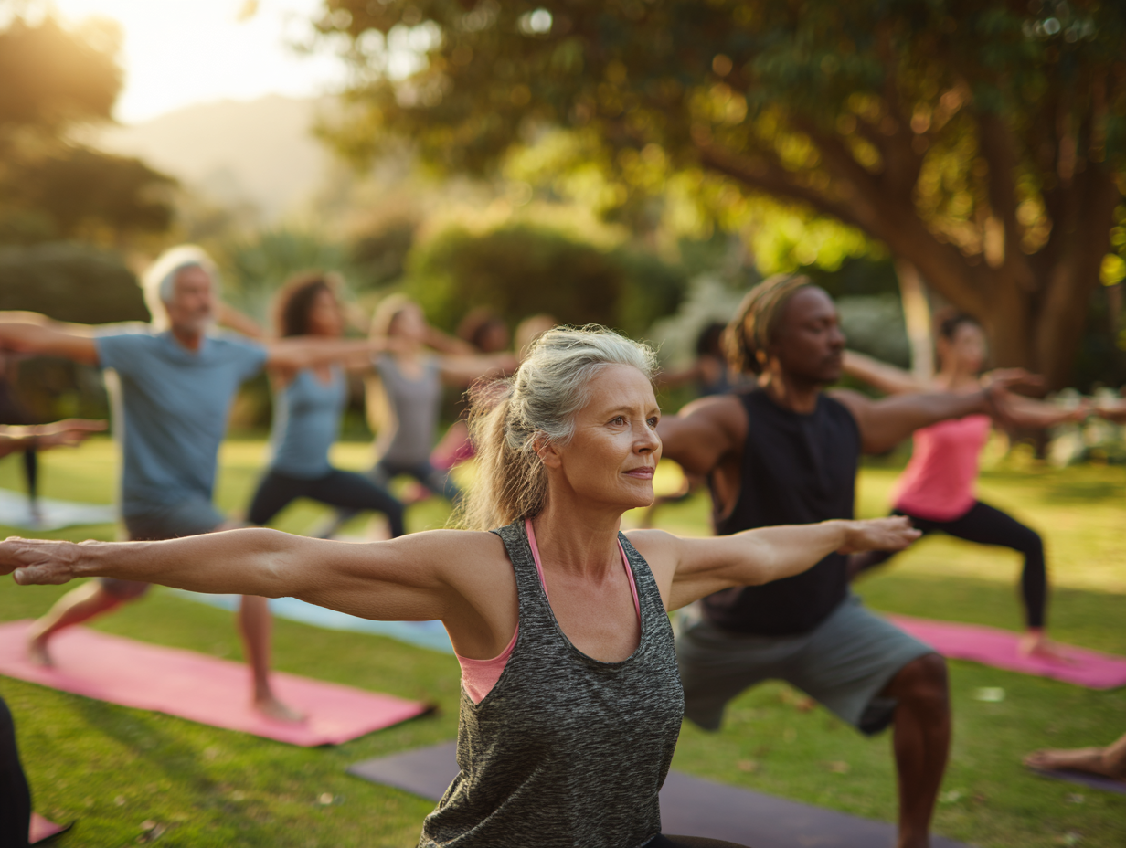 Інструктор йоги працює з учасниками різного віку